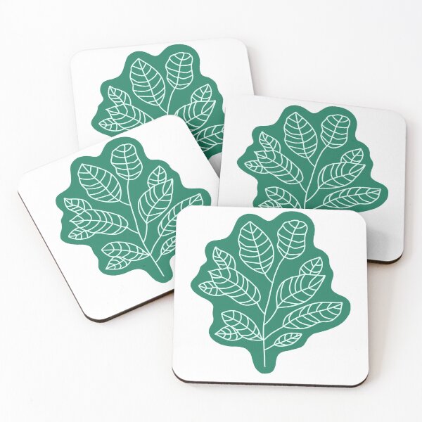 Item preview, Modern Leafy Green Fiddle-Leaf Fig Plant Outline - Green Background designed and sold by DesignsByGG.