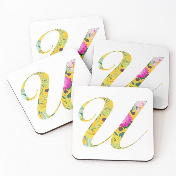 Item preview, Monogram Floral Cursive Letter U designed and sold by sporadicdoodlin.