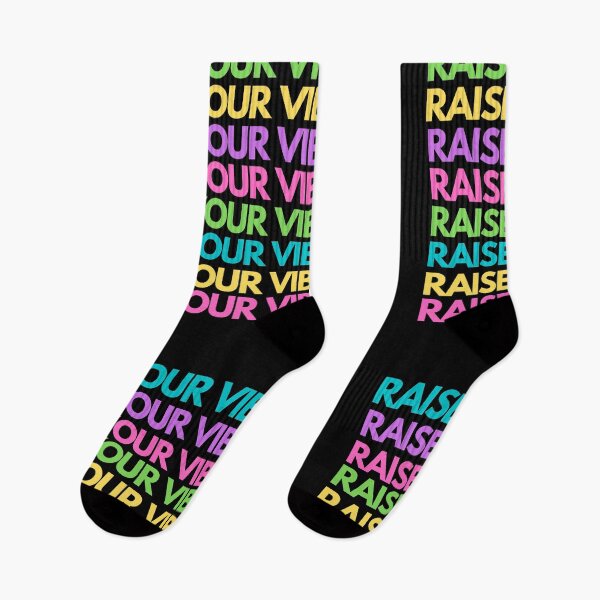 Item preview, Raise Your Vibration, Black Background, Colorful Inspiring Mantra Design designed and sold by Lizzie May.