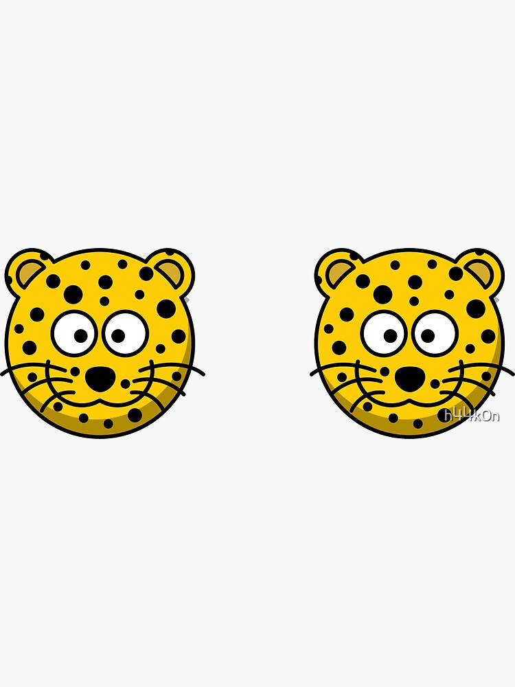 Leopard Cartoon Boobs Bra Funny Wild Cat Gag Meme Women Sticker for Sale  by h44k0n