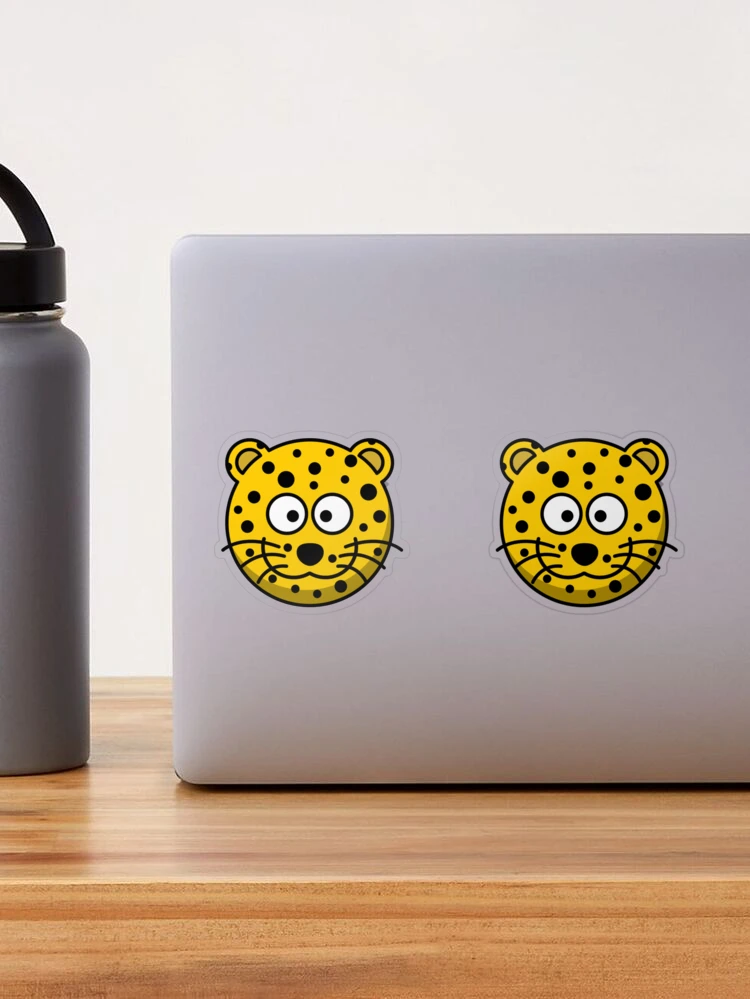 Leopard Cartoon Boobs Bra Funny Wild Cat Gag Meme Women Sticker for Sale  by h44k0n