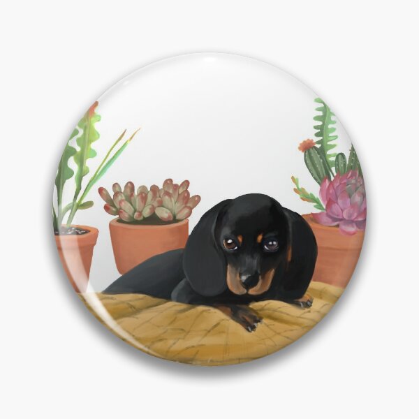 Item preview, Lovely Dachshund Dog and Plants designed and sold by YuleisyCB.