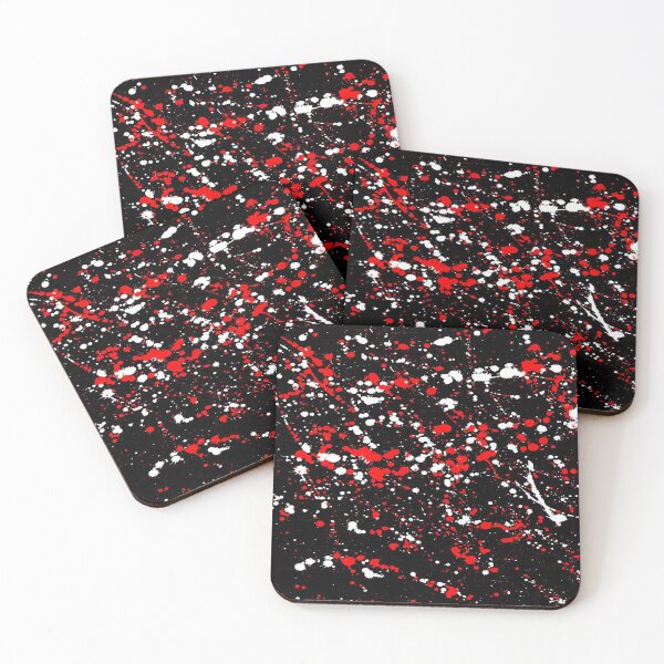 Item preview, Red and White Paint Splatters on Black designed and sold by lmcvinco.