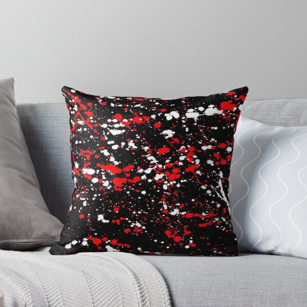 Item preview, Red and White Paint Splatters on Black designed and sold by lmcvinco.