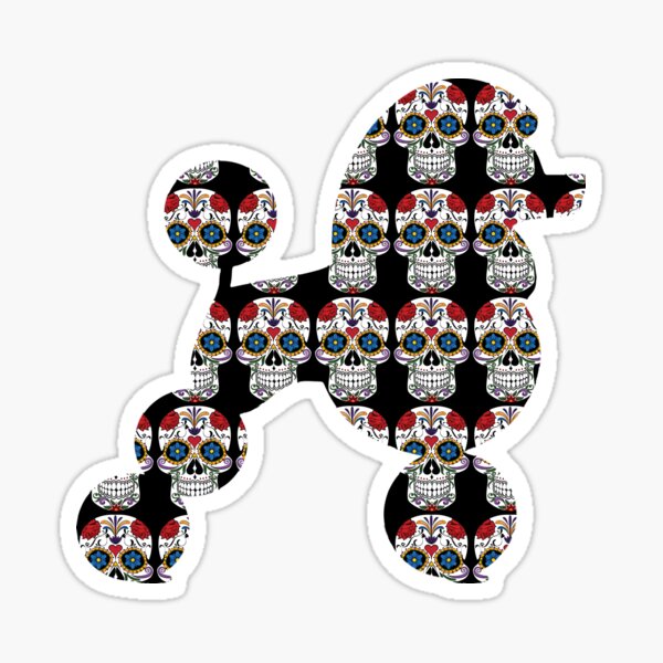 Item preview, poodle silhouette skull pattern for dog lovers  designed and sold by cathelkav.