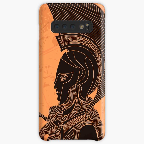 greek orange and black amphora drawing of athena Samsung Galaxy Snap Case