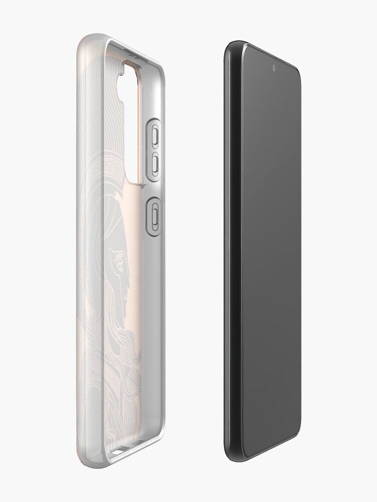 Alternate view of greek orange and black amphora drawing of athena Samsung Galaxy Phone Case