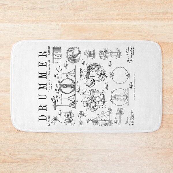 Item preview, Drum Set Kit Vintage Patent Drummer Drawing Print designed and sold by GrandeDuc.