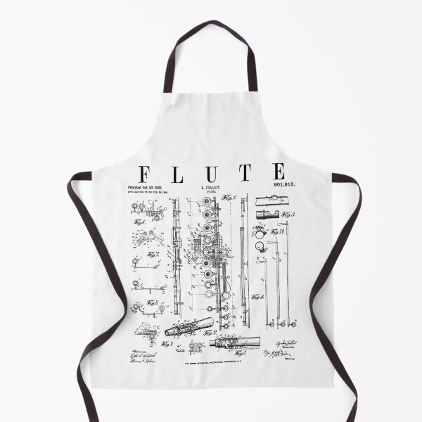Item preview, Flute Vintage Patent Flutist Flautist Drawing Print designed and sold by GrandeDuc.