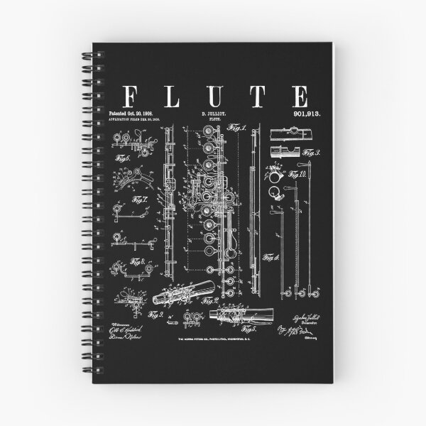 Item preview, Flute Vintage Patent Flutist Flautist Drawing Print designed and sold by GrandeDuc.