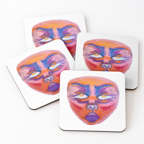 Item preview, Pink Face in Oil Pastel  designed and sold by KatsSolace.