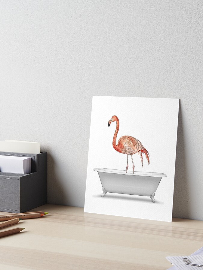 Flamingo Pink Flamingo Bathroom Art Bathroom Wall Art Bathroom Kids Art Bathroom Decor Bathroom Wall Decor Animal Art Black And White Art Art Board Print By Printablelisas Redbubble