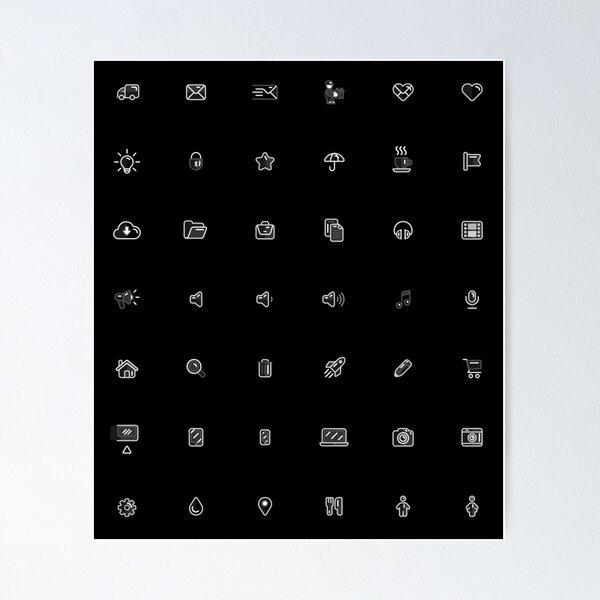 Item preview, web icon set on black designed and sold by Mike Kiev art.