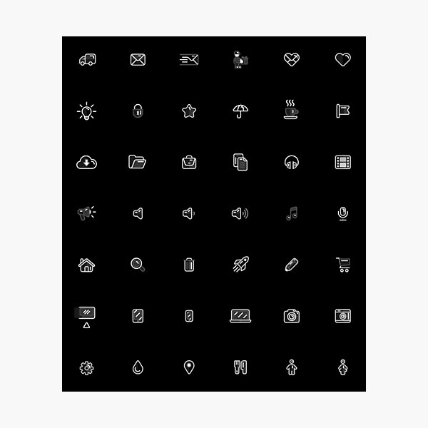 Item preview, web icon set on black designed and sold by Mike Kiev art.