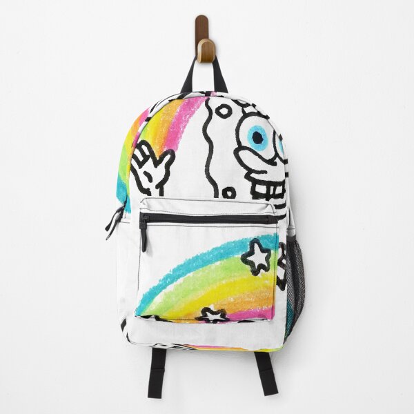 Item preview, Spongebob own illustration, imagination, cartoon interpretation, who lives in the pineapple under the sea, yellow sponge, colored rainbow, stars, funny gift, sinister drawing designed and sold by Mariuki Flow.