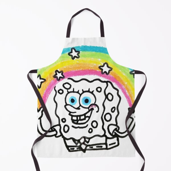Item preview, Spongebob own illustration, imagination, cartoon interpretation, who lives in the pineapple under the sea, yellow sponge, colored rainbow, stars, funny gift, sinister drawing designed and sold by Mariuki Flow.
