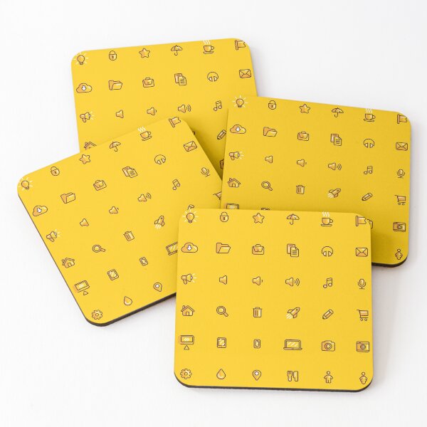 Item preview, web icon set on yellow designed and sold by Mike Kiev art.