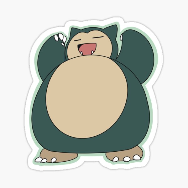 Celebrating Snorlax, Mint Outline Sticker