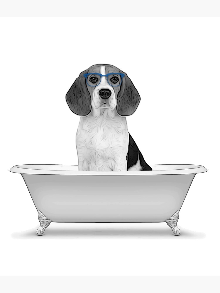 "beagle, dog, pet, bathroom art, bathroom wall art, bathroom kids art