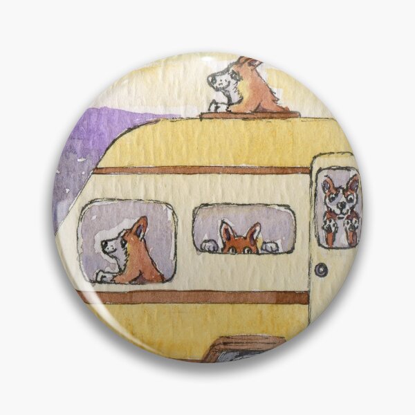 Item preview, There were off on their holidays - corgi dogs and pups in a caravan designed and sold by SusanAlisonArt.