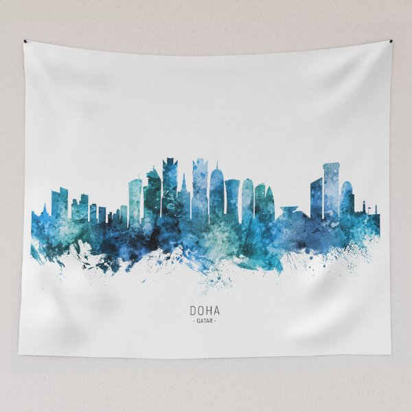 Item preview, Doha Qatar Skyline designed and sold by ArtPrints.