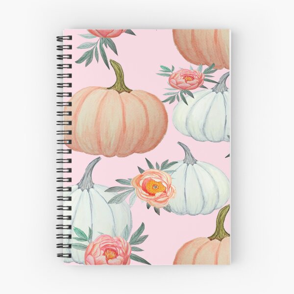 Item preview, Pumpkin floral on blush pink , pumpkins and peonies designed and sold by MagentaRose.