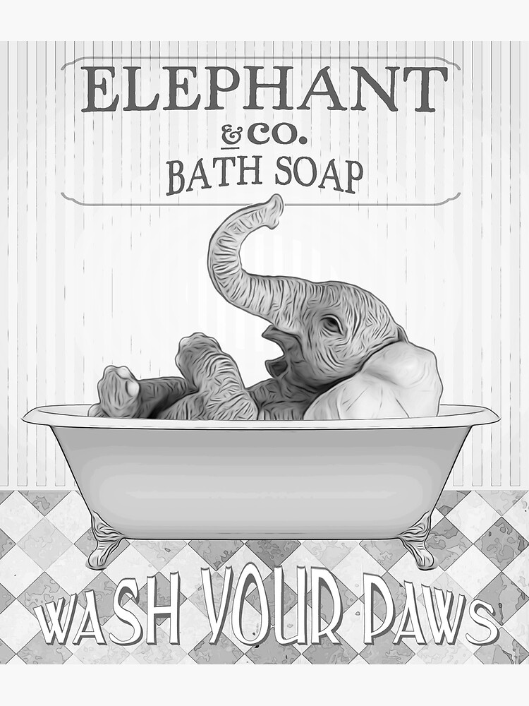 "bathroom art, elephant wall art, bathroom wall art, bathroom kids art