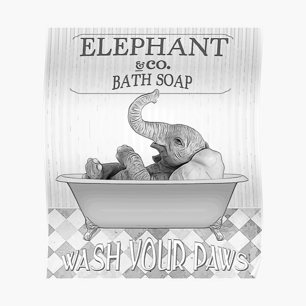 "bathroom art, elephant wall art, bathroom wall art, bathroom kids art