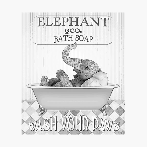 "bathroom art, elephant wall art, bathroom wall art, bathroom kids art