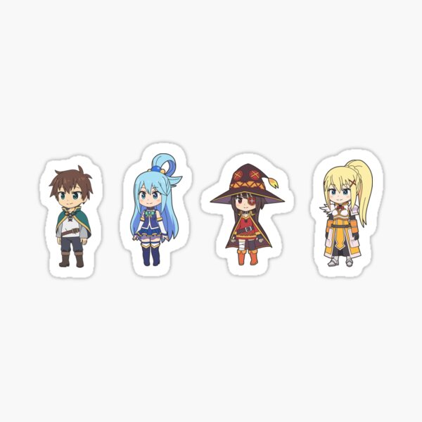 Isekai Quartet Konosuba Characters Sticker