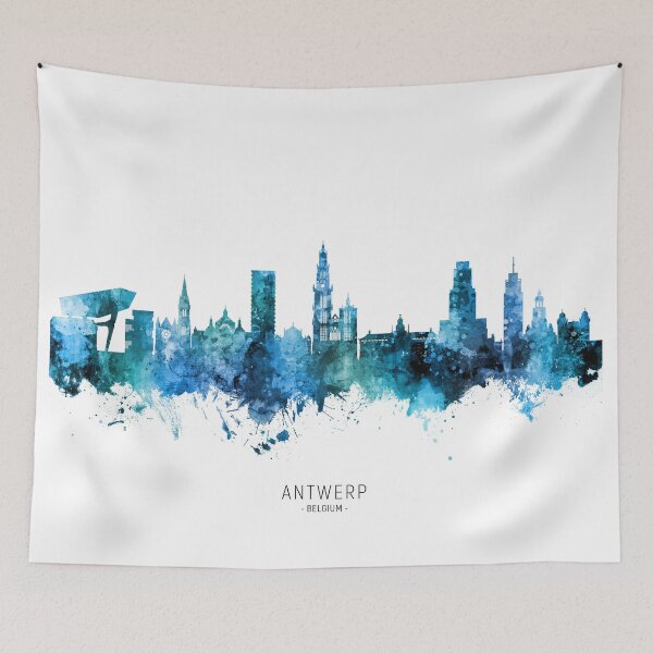 Item preview, Antwerp Belgium Skyline designed and sold by ArtPrints.
