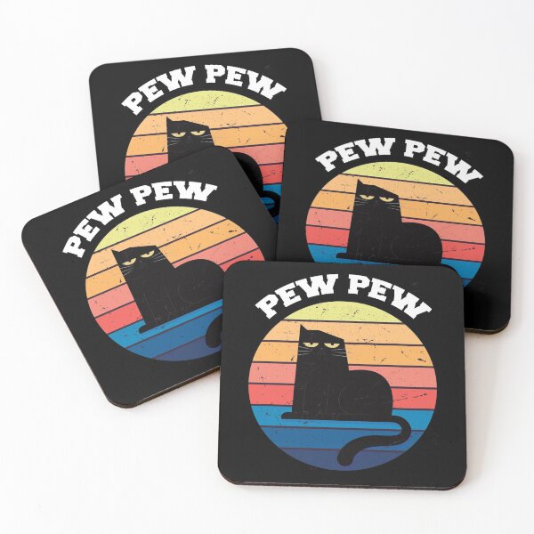 Item preview, Vintage Retro Black Cat Pew Pew Madafakas! funny cat pew pew madafakas  designed and sold by awesomedesignrd.