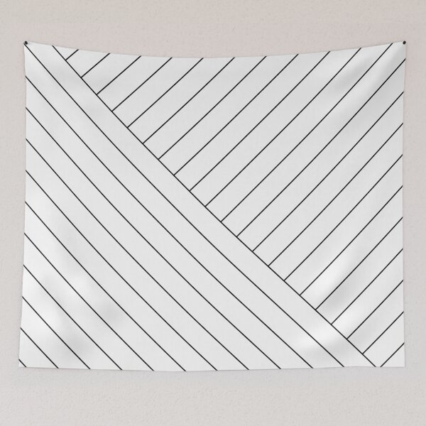 Item preview, Abstract geometric lines white designed and sold by Miss Striped.