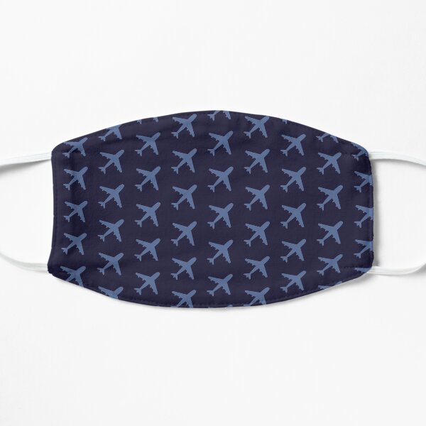 Blue Plane Pattern Flat Mask