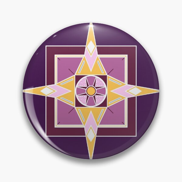 Artikelvorschau, Geometrisches Muster, lila violette Marsala-Farben, gelber Stern entworfen und verkauft von irusca_ artworks.