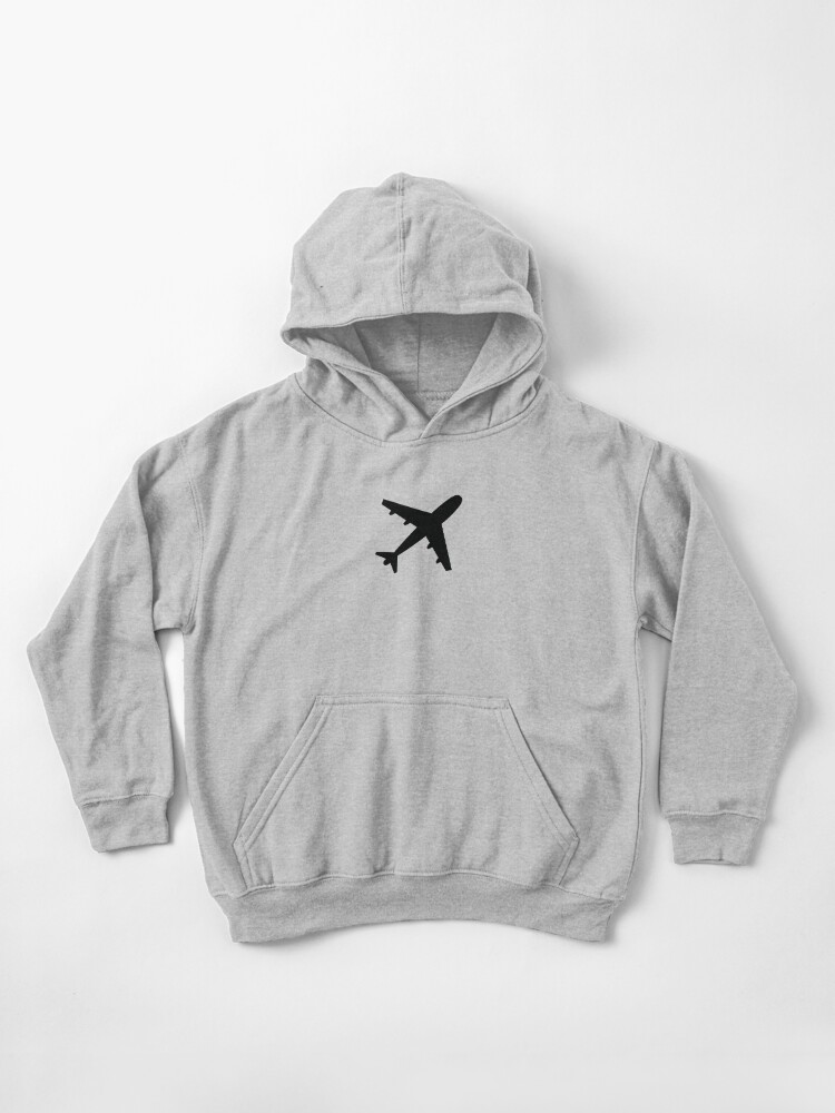 Black Plane Pattern Airplane Kids Pullover Hoodie | Redbubble