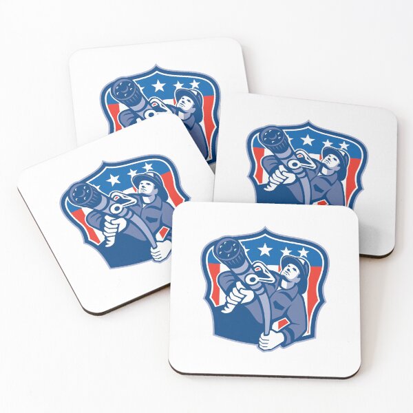 Item preview, Firefighter Fire Department Shield and American Flag designed and sold by cartattz.