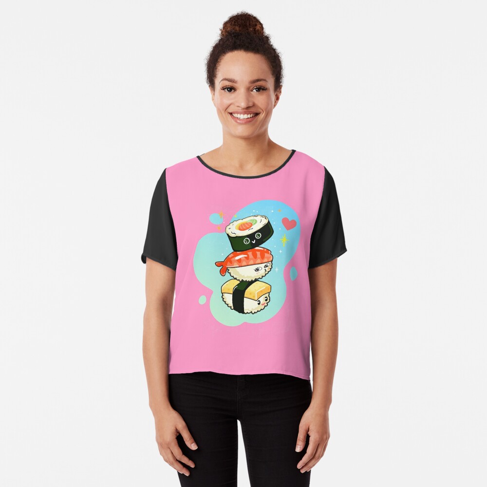 Sushi Tower Tshirt Tee Shirt Japanese Food Japanese Character Cute