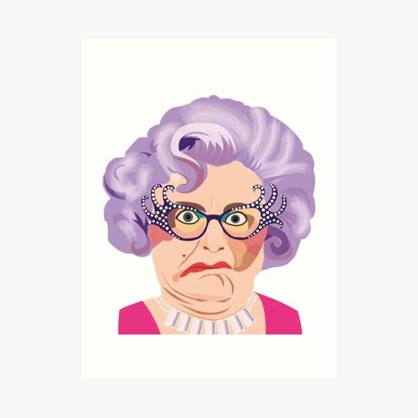 Dame Edna, Enda Everage, Barry Humphries, Aussie comedy, Australian Art Print