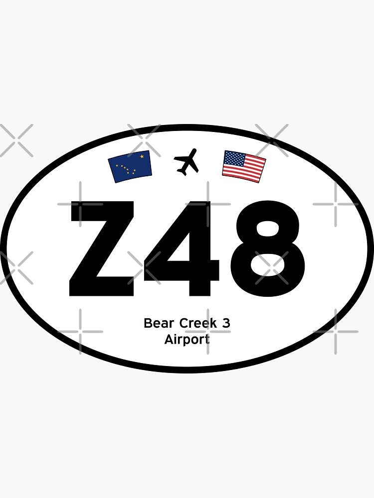 Z48, Bear Creek 3 Airport (Bear Creek, Alaska AK) — Oval Decal by airports