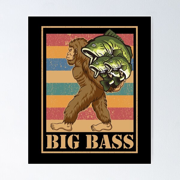 Largemouth Bass Fishing for men Cool Fish Hunting Lovers Poster
