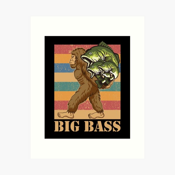 Largemouth Bass Fishing for men Cool Fish Hunting Lovers Art