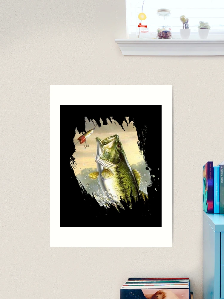 Largemouth Bass Fishing for men Cool Fish Hunting Lovers | Art Print