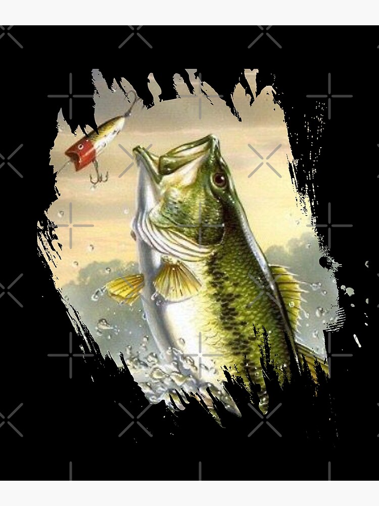  Mens Large Mouth Bass Shirt Fish Measurement Fishing T