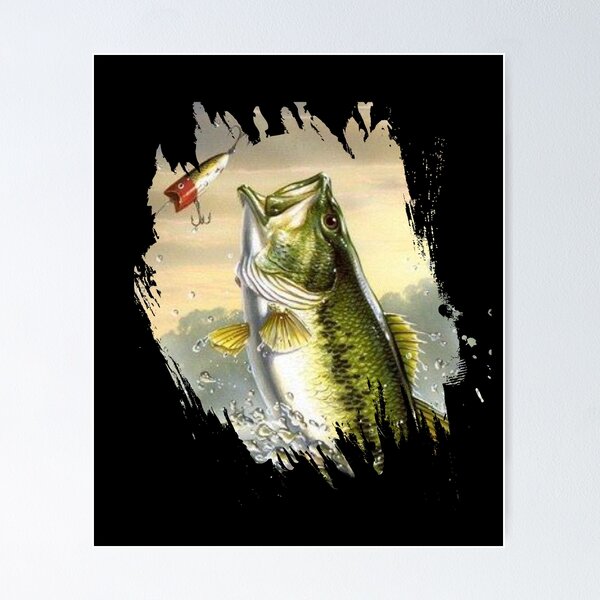 Largemouth Bass Fishing for men Cool Fish Hunting Lovers Poster for Sale  by Salammed