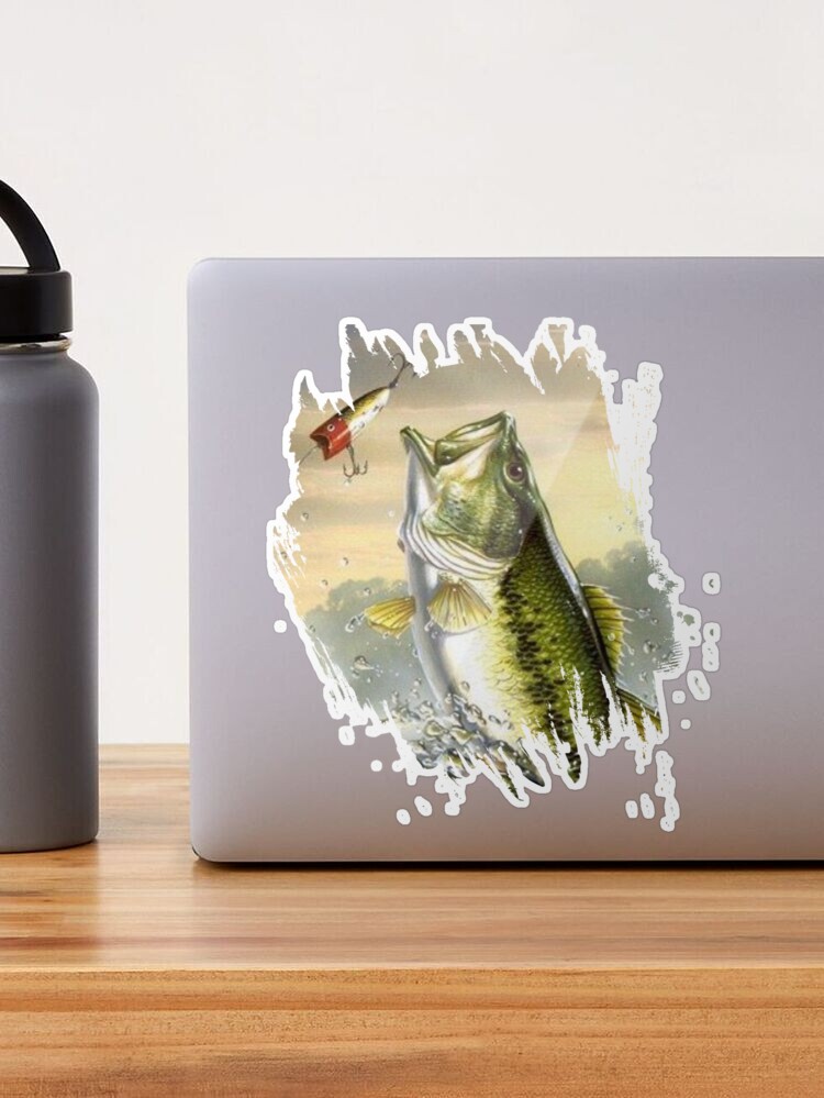 Large Mouth Bass Fish Fishing Car Sticker Laptop Bottle - Temu