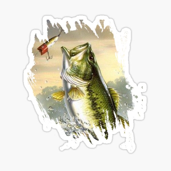 Largemouth Bass Fishing for men Cool Fish Hunting Lovers Sticker
