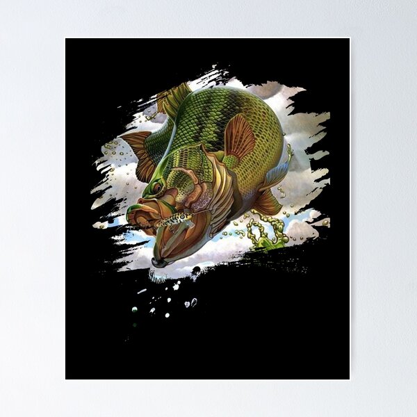 Largemouth Bass Fishing for men Cool Fish Hunting Lovers Poster for Sale  by Salammed