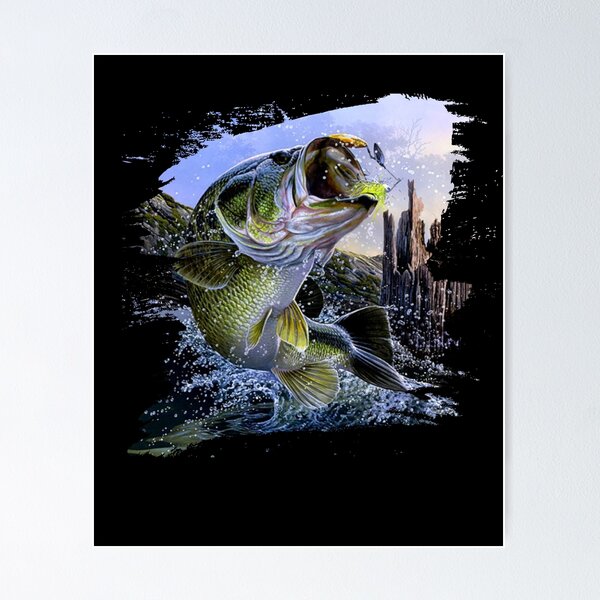  Fishing Motivational Poster Art Print Large Mouth Bass