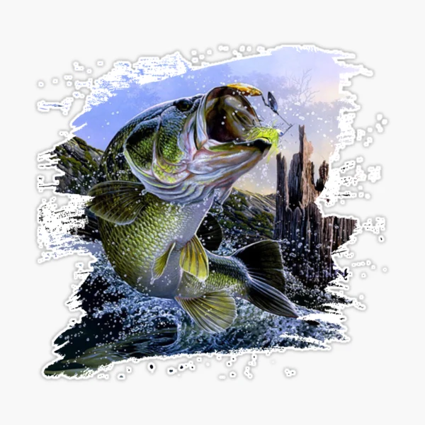 Largemouth Bass North Carolina Bumper Sticker for Fishing Lovers